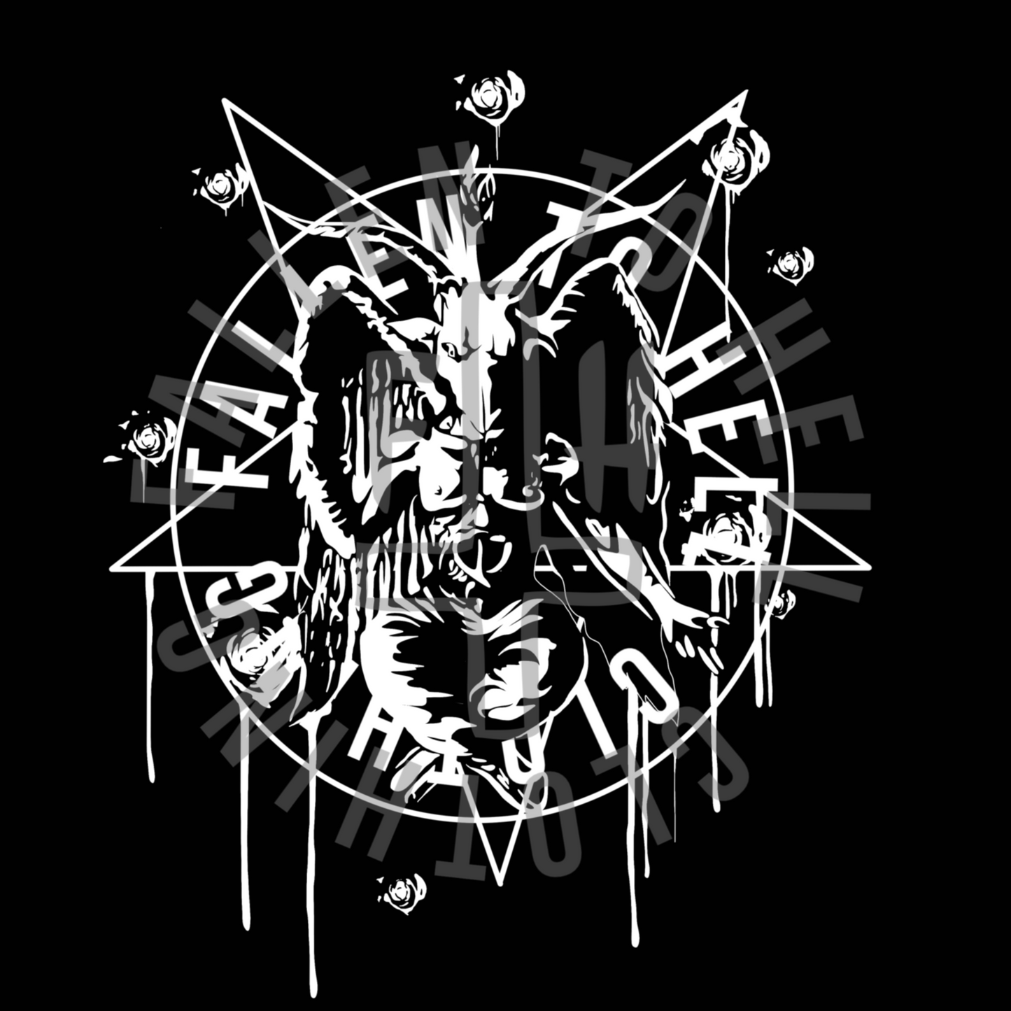 Recycled Cotton Graphic Baphomet Tote Bag Printed in White