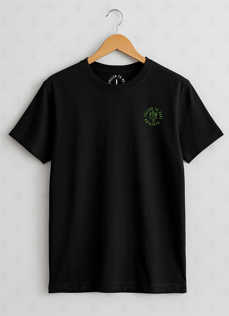 Black Baphomet Graphic T-shirt - Unisex Short Sleeve Tee with White & Green Print
