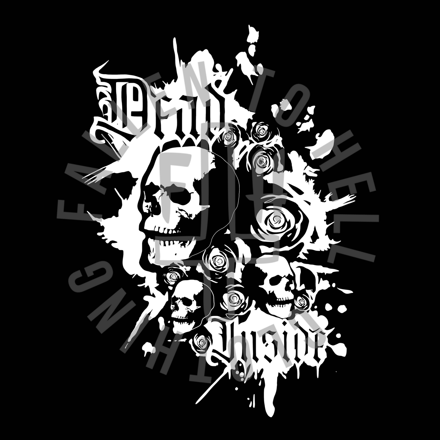 Recycled Cotton Graphic Skull & Roses Tote Bag Printed in White