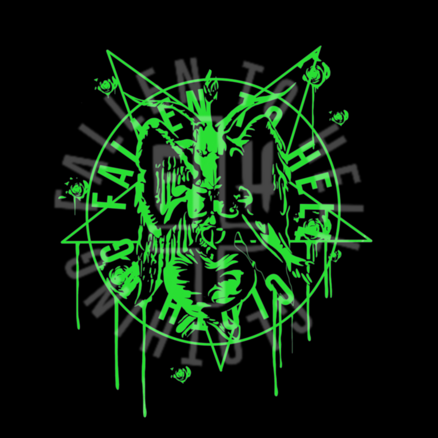 Recycled Cotton Baphomet Graphic Tote Bag Printed in Green