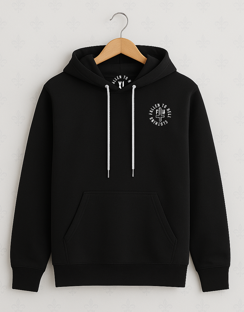 Black Dead Inside Gothic Pullover Hoodie with White Print