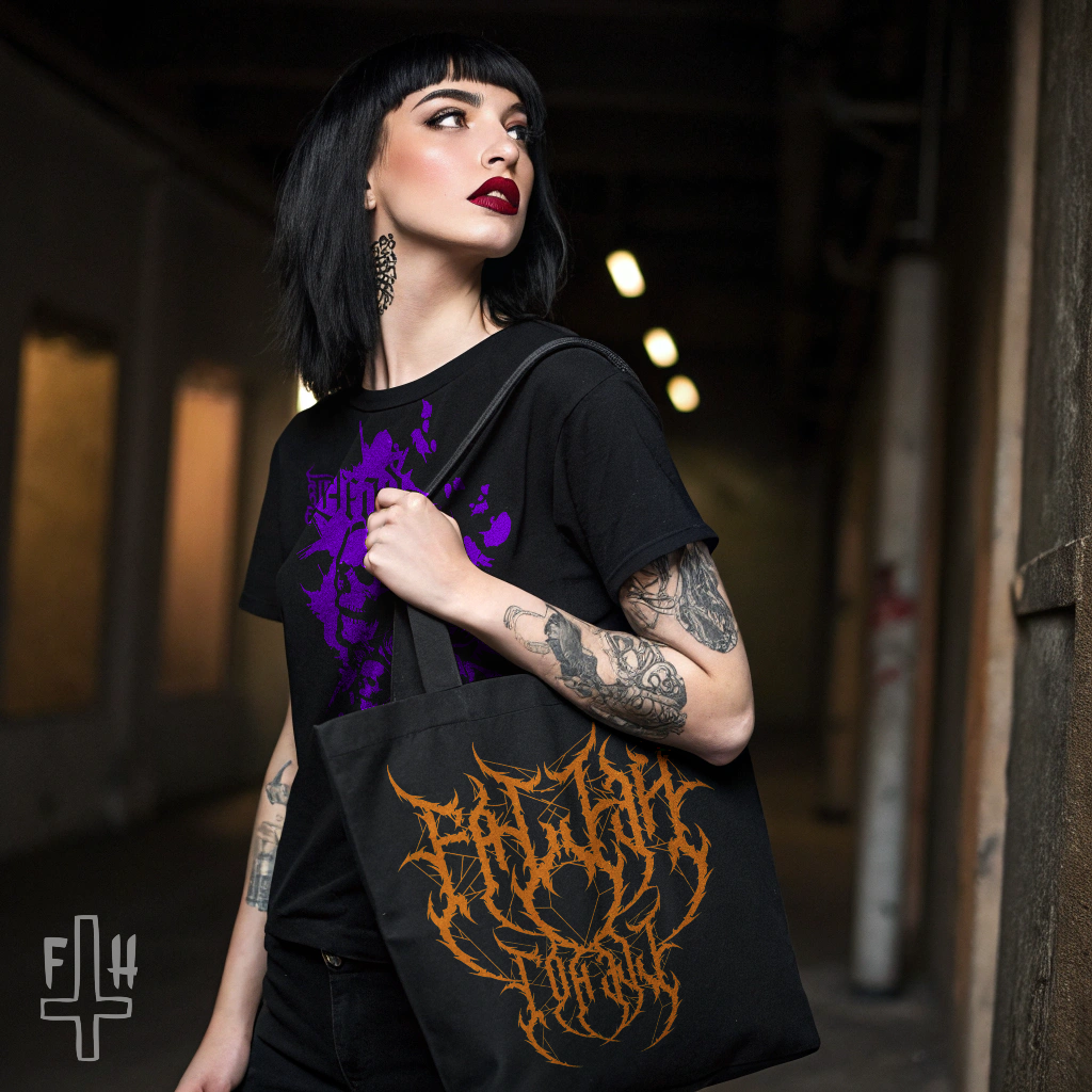 Recycled Cotton Metal-core Tote Bag Printed in Orange