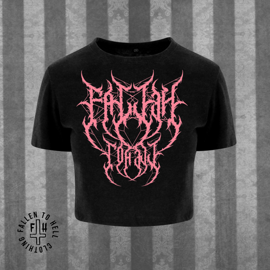 Cropped Tee Metal Band Font