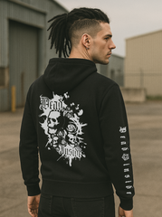 Black Dead Inside Gothic Pullover Hoodie with White Print