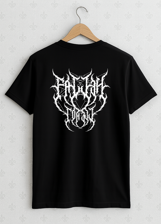 Black Metal-core Graphic T-shirt - Unisex Short Sleeve Tee with White Print