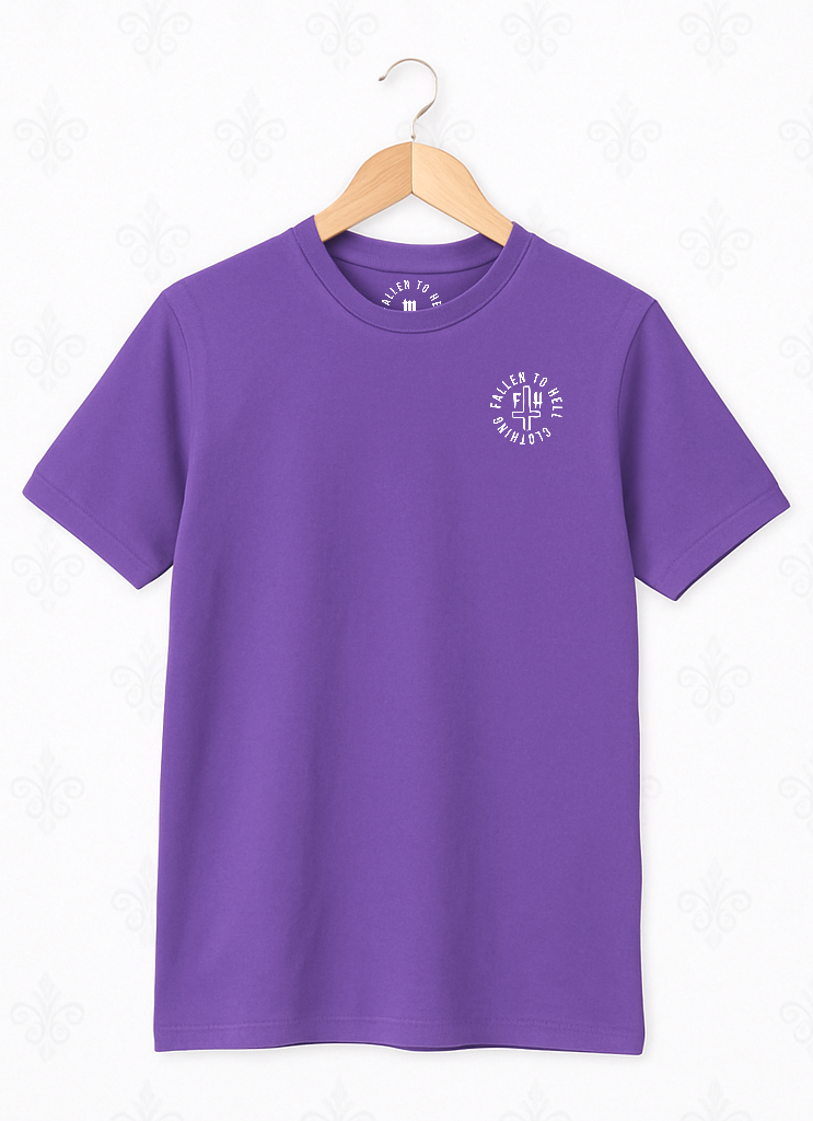 Purple Gothic Skull T-shirt - Unisex Short Sleeve Tee with Black & White Print