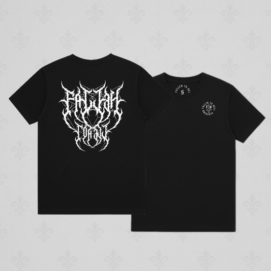 Black Metal-core Graphic T-shirt - Unisex Short Sleeve Tee with White Print